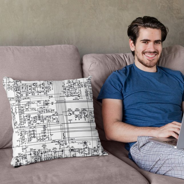 Schematic Diagram Symbols Electronic Circuit Throw Pillow (Creator Uploaded)