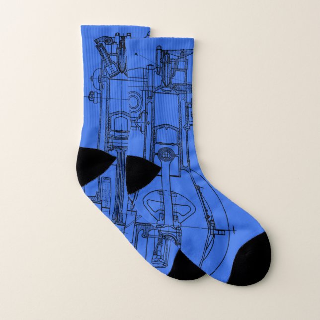SCHEMATIC ENGINEERS DRAWING ENGINEERING BLUEPRINT SOCKS (Pair)