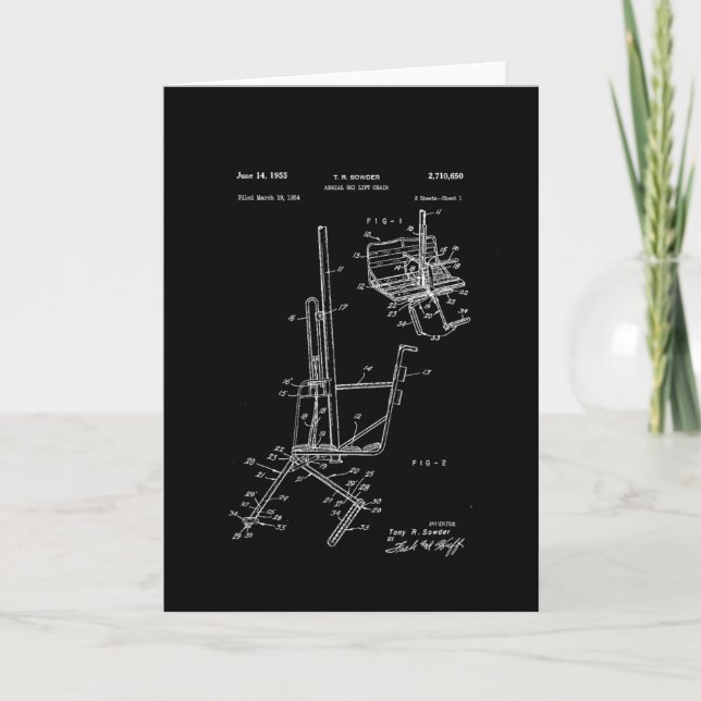 Schematic Of Ski Lift Chair  Card (Front)