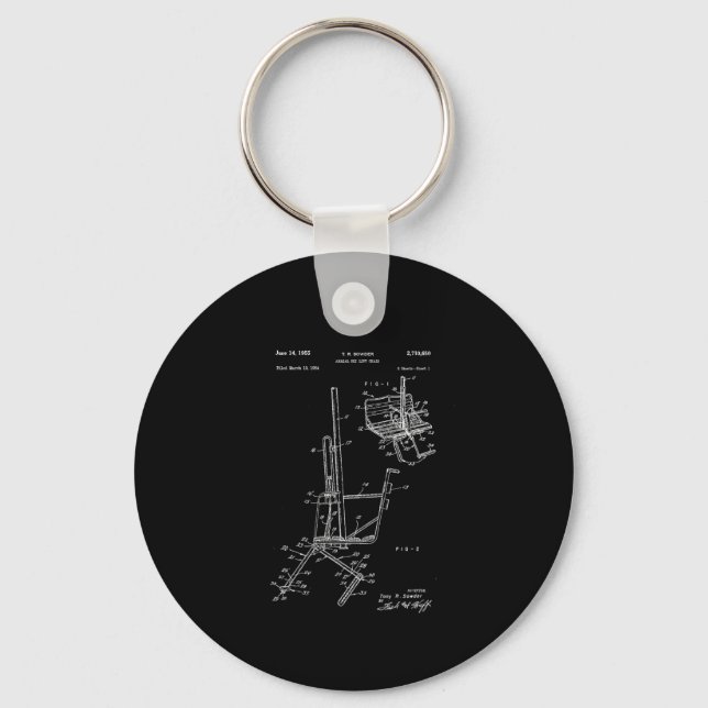 Schematic Of Ski Lift Chair  Keychain (Front)