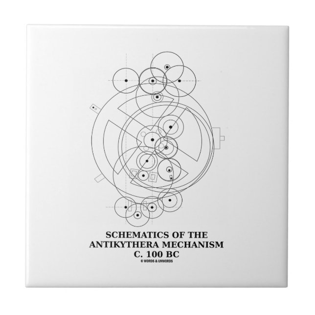 Schematics Of The Antikythera Mechanism (Diagram) Tile (Front)