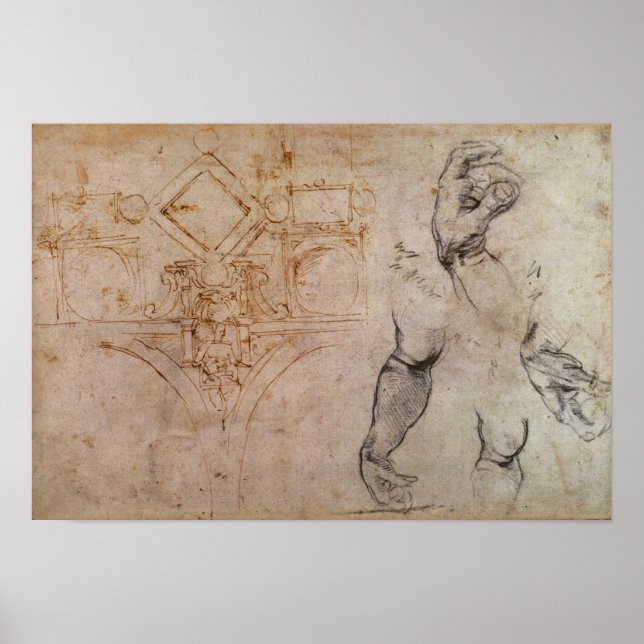Scheme for the Sistine Chapel Ceiling, c.1508 Poster (Front)