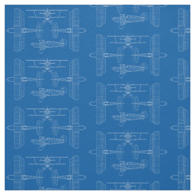Scheme of vintage airplane fabric (Swatch)