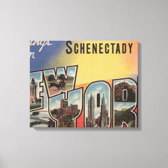 Schenectady, New York - Large Letter Scenes Canvas Print (Front)