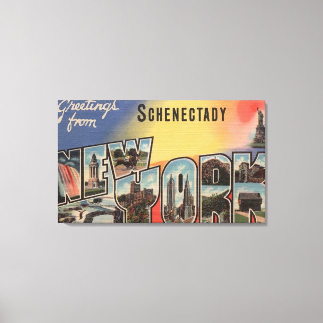 Schenectady, New York - Large Letter Scenes Canvas Print (Front)