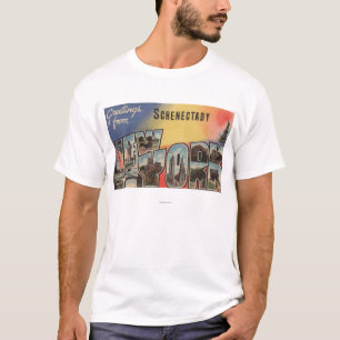 Schenectady, New York - Large Letter Scenes T-Shirt