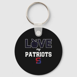 Schenectady Patriots Logo Love My Team Hs Keychain