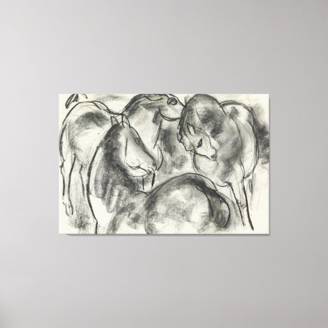 Schets van drie paarden  canvas print (Front)