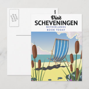 Scheveningen Netherlands beach poster Postcard