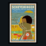 Scheveningen ~ The Hague on Sea, Holland Poster<br><div class="desc">Vintage Art Deco travel poster promoting Scheveningen,  the seaside resort for The Hague,  Holland.</div>