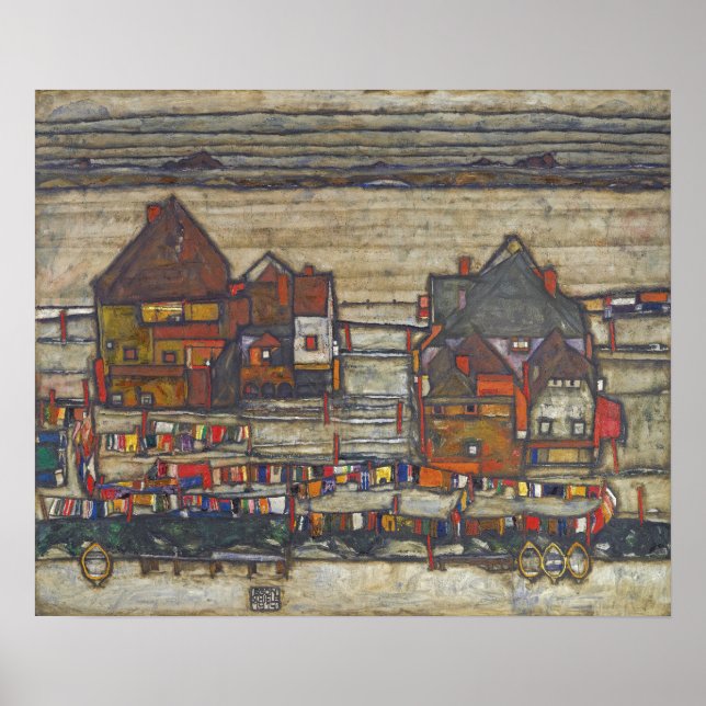 Schiele - Colourful Houses 1914 Poster (Front)
