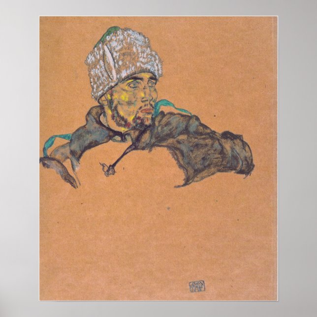 Schiele - Russian Prisoner Of War With Fur Hat 19… Poster (Front)
