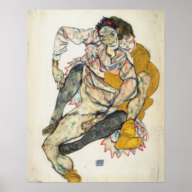 Schiele - Seated Couple 1915 Poster (Front)