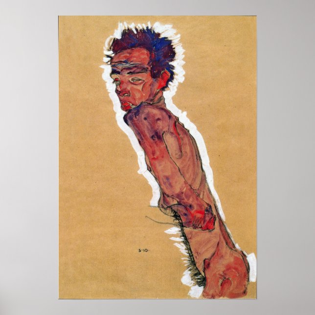 Schiele - Self-Portrait 1910 Poster (Front)