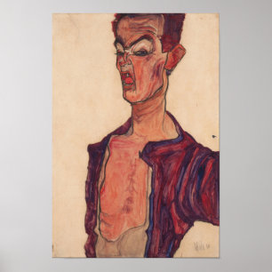 Schiele - Self-Portrait Grimacing Poster