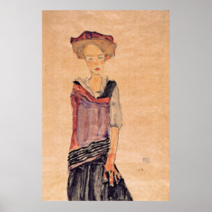 Schiele - Standing Girl 1910 Poster