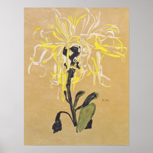 Schiele - Yellow Chrysanthemum 1910 Poster (Front)
