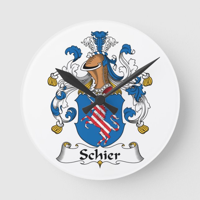 Schier Family Crest Round Clock (Front)