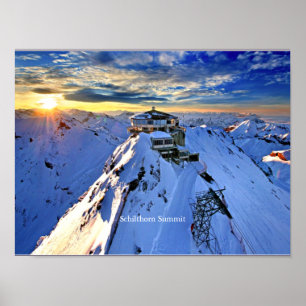 Schilthorn Summit (labelled) Poster