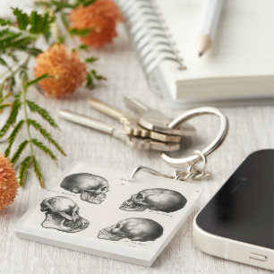 Schinz de Visser Human Monkey & Ape Skulls Keychain