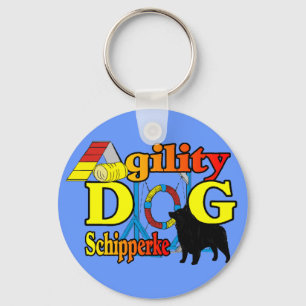 Schipperke Agility Gifts Keychain