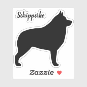 Schipperke Black Dog Silhouette Vinyl Sticker