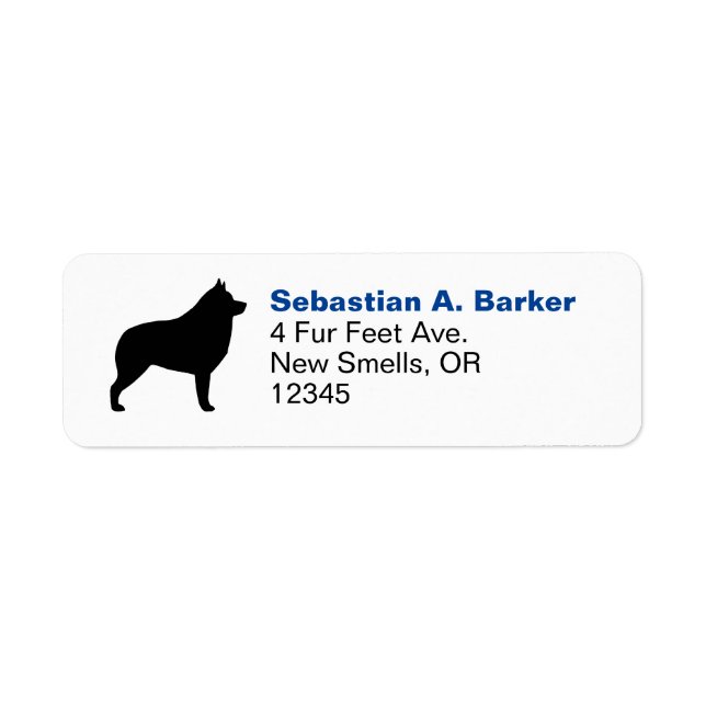 Schipperke Chig Breed Silhouette Adresse de retour (Devant)