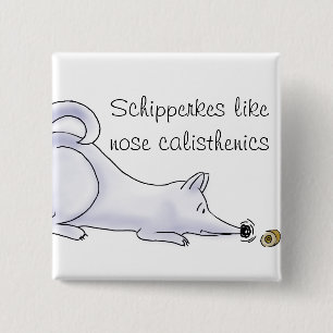 Schipperke Dog Cartoon 2 Inch Square Button