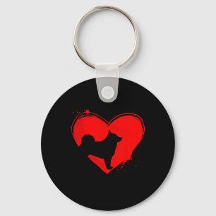 Schipperke Dog Heart Shape Valentine Dog Lovers Keychain