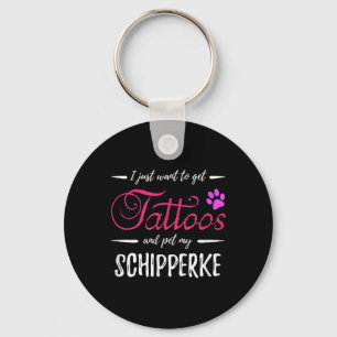 Schipperke Dog Lover Tattoo Funny Dog Mom Gift Ide Keychain