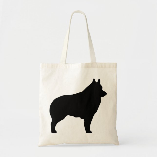 Schipperke dog silhouette tote bag (Front)