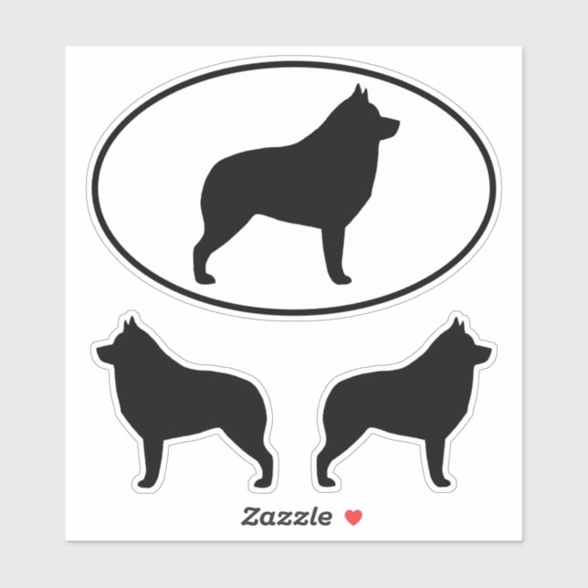 Schipperke Dog Silhouettes Vinyl Sticker Set (Sheet)