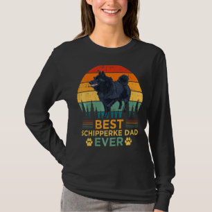 Schipperke Dog Vintage Best Schipperke Dad Father T-Shirt