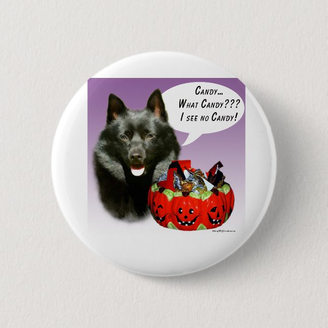 Schipperke Halloween Candy 2 Inch Round Button (Front)