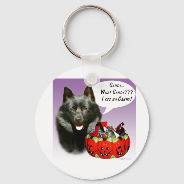 Schipperke Halloween Candy Keychain (Front)