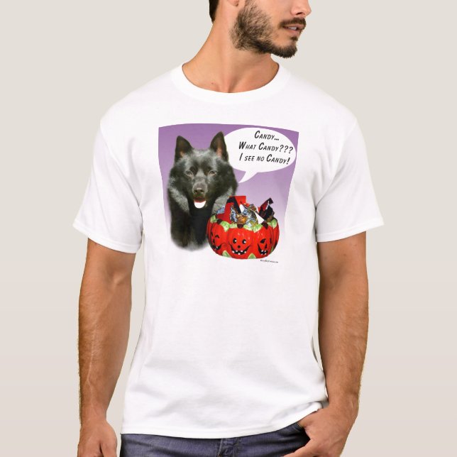 Schipperke Halloween Candy T-Shirt (Front)