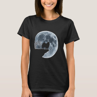 Schipperke Halloween Costume Moon Silhouette T-Shirt