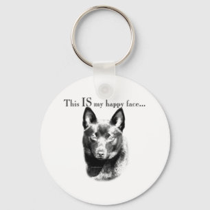Schipperke Happy Face Keychain