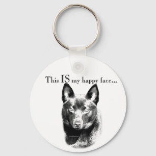 Schipperke Happy Face Keychain