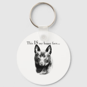 Schipperke Happy Face Keychain