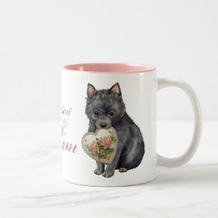 Schipperke Heart Mom Two-Tone Coffee Mug