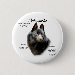 Schipperke History Design 2 Inch Round Button