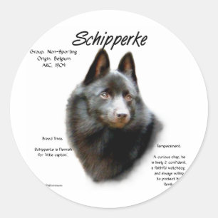 Schipperke History Design Classic Round Sticker
