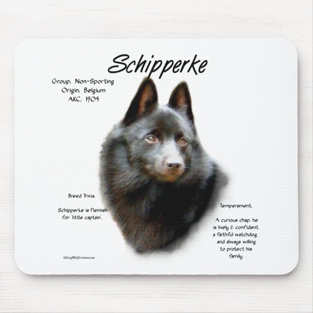 Schipperke History Design Mouse Pad (Front)