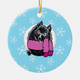 Schipperke Let it Snow Ceramic Ornament