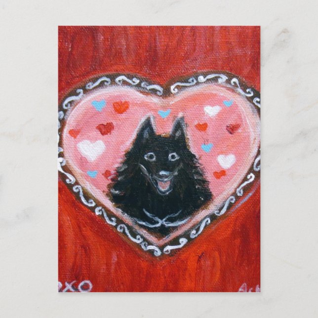 Schipperke Love Heart Postcard (Front)