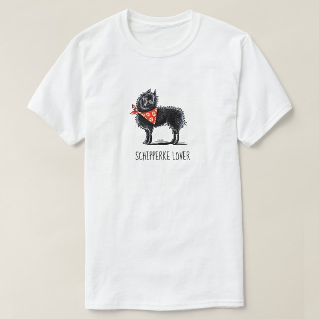 Schipperke Lover Sailboat Scarf T-Shirt (Design Front)