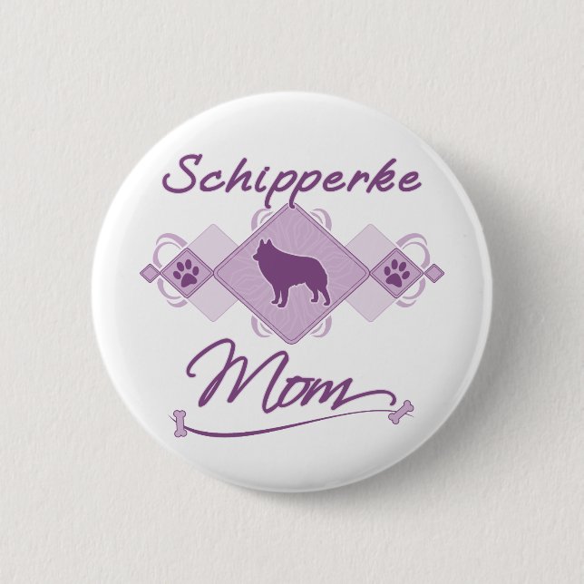 Schipperke Mom 2 Inch Round Button (Front)