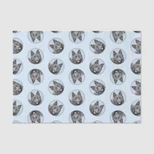 Schipperke Painting Black Cute Original Dog Art Tissue Paper