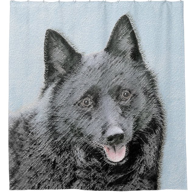 Schipperke Painting - Cute Original Dog Art (Front)